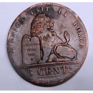 BELGIUM 5 Centimes 1833