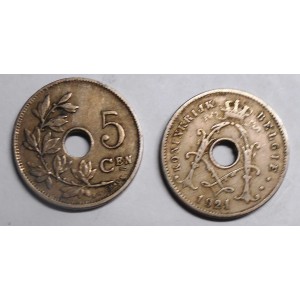 BELGIUM 5 Centimes 1921 Belgie