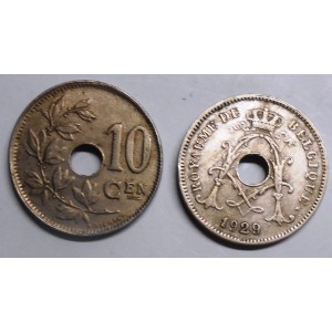 BELGIUM 10 Centimes 1929...
