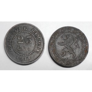 BELGIUM 25 Centimes 1917
