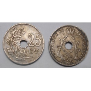BELGIUM 25 Centimes 1928...