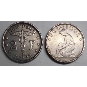 BELGIUM 2 Francs 1923 Belgique