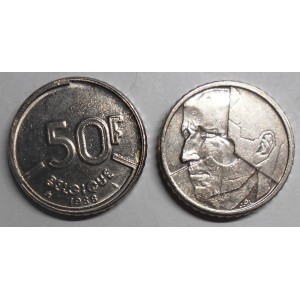 BELGIUM 50 Francs 1988...