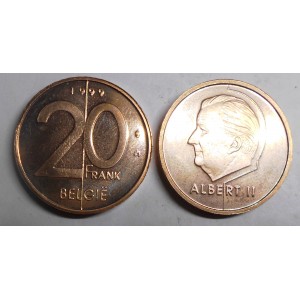 BELGIUM 20 Francs 1999 Belgie