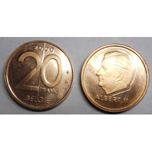 BELGIUM 20 Francs 2000...