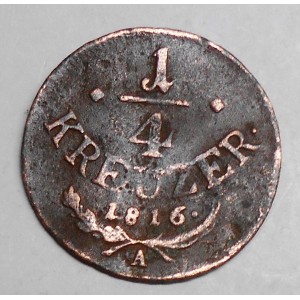 AUSTRIA 1/4 Kreuzer 1816 A