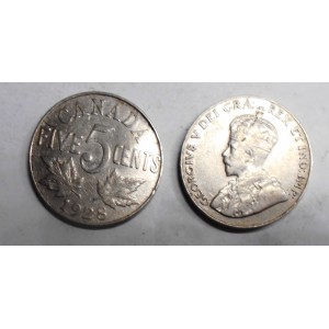 CANADA 5 Cents 1928