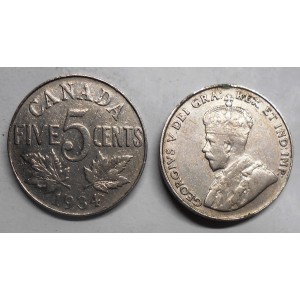 CANADA 5 Cents 1934