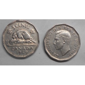 CANADA 5 Cents 1949
