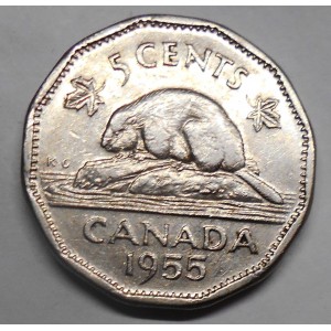 CANADA 5 Cents 1955