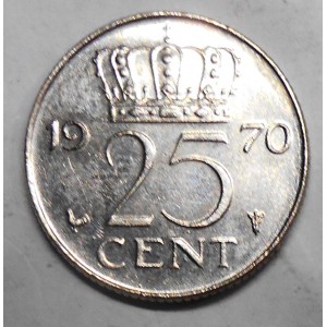NETHERLANDS 25 Cents 1970
