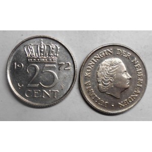 NETHERLANDS 25 Cents 1972