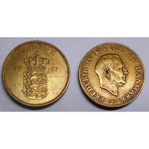 DENMARK 1 Krone 1957