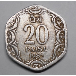 INDIA 20 Paise 1985 B