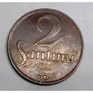 LATVIA 2 Santimi 1922