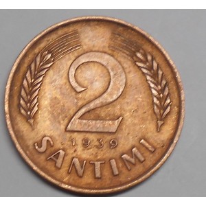 LATVIA 2 Santimi 1939