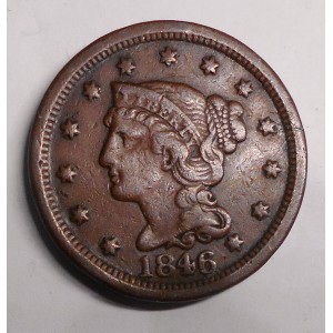 USA 1 Cent 1846 Braided Hair