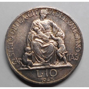 VATICANO 10 Lire 1943 AG - FDC