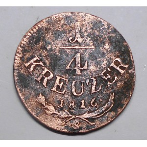 AUSTRIA 1/4 Kreuzer 1816 S