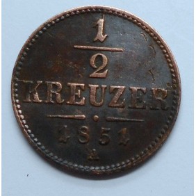 AUSTRIA 1/2 Kreuzer 1851 A