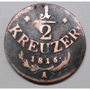 AUSTRIA 1/2 Kreuzer 1816 A