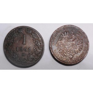 AUSTRIA 1 Kreuzer 1861 B