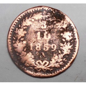 AUSTRIA 5/10 Kreuzer 1859 A