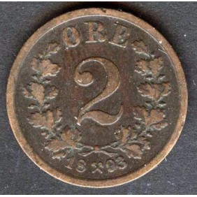 NORWAY 2 Ore 1893
