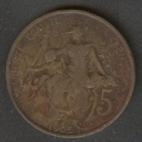 FRANCE 5 Centimes 1909