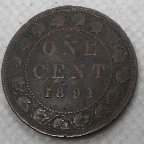 CANADA 1 Cent 1891 L.D.