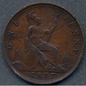 GREAT BRITAIN 1 Penny 1877...