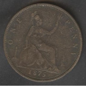 GREAT BRITAIN 1 Penny 1875...