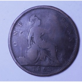 GREAT BRITAIN 1 Penny 1863...