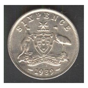 AUSTRALIA 6 Pence 1939 AG