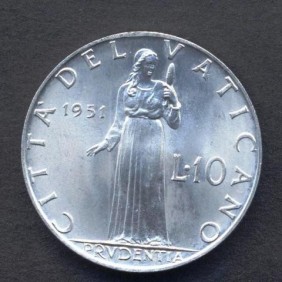 VATICANO 10 Lire 1951
