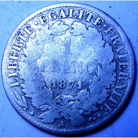 FRANCE 1 Franc 1871 A AG