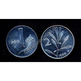 1 Lira + 2 Lire 1969 FDC