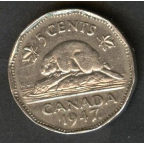 CANADA 5 Cents 1947 Maple