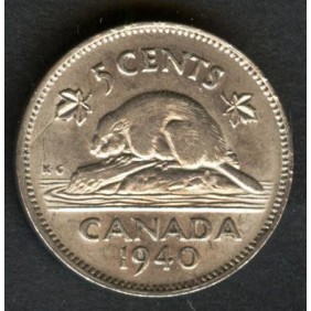 CANADA 5 Cents 1940