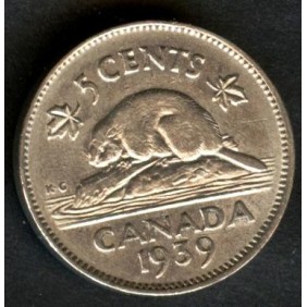 CANADA 5 Cents 1939