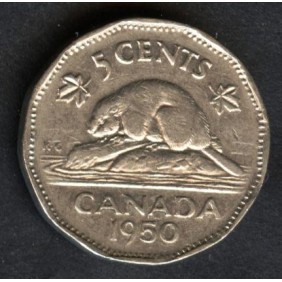 CANADA 5 Cents 1950