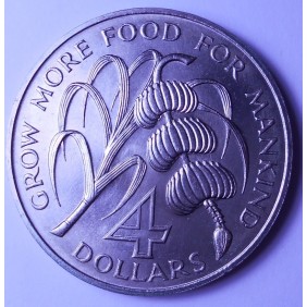 BARBADOS 4 Dollars 1970 FAO