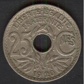 FRANCE 25 Centimes 1920