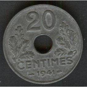 FRANCE 20 Centimes 1941 KM...