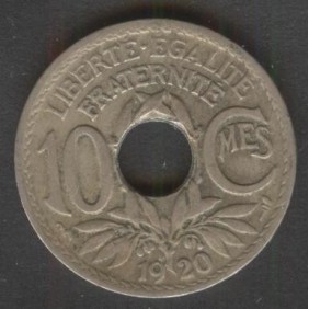 FRANCE 10 Centimes 1920