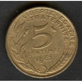 FRANCE 5 Centimes 1967