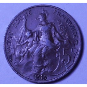 FRANCE 5 Centimes 1913