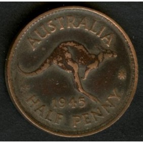 AUSTRALIA 1/2 Penny 1945