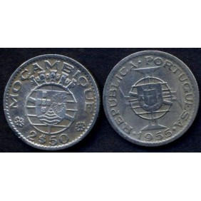 MOZAMBIQUE 2 1/2 Escudos 1955