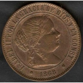 SPAIN 5 Centimos 1868 OM...